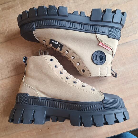 PALLADIUM Womens Revolt Hi Tx Olive Brown Sz 10 Chunky Combat Platform Boot NEW - Picture 7 of 8